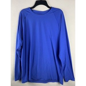 RHONE Shirt Mens XXL Blue Long Sleeve Crew Neck Reign Performance Stretch Top